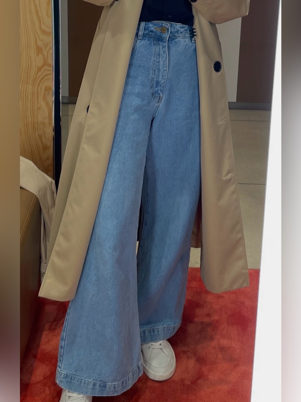 High-Rise Wide-Leg Light Blue Denim Jeans for Women